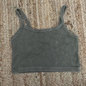 Camo green cropped shirt